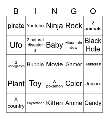 Infinte Craft Bingo Card