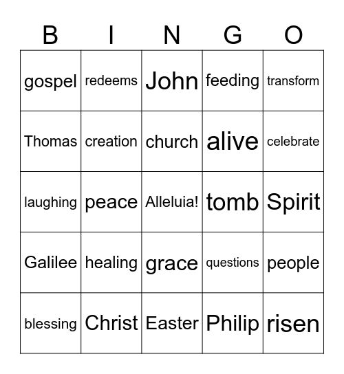 Holy Humour Sunday 2024 Bingo Card