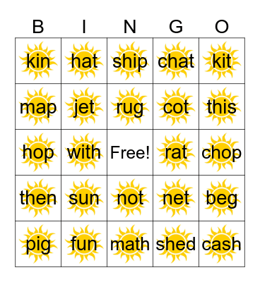 Eclipse 1st Grade Bingo Card