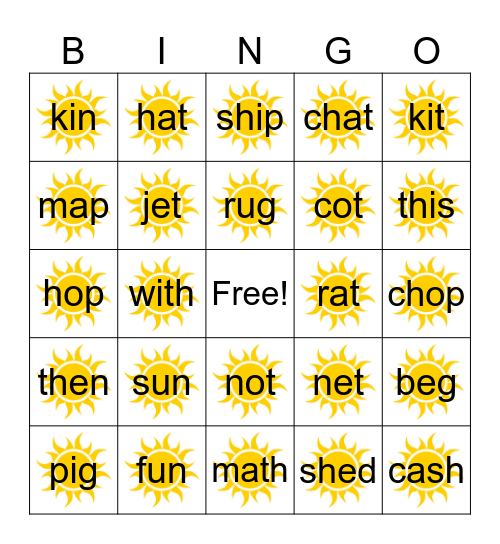 Eclipse 1st Grade Bingo Card