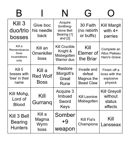 Bingo Brawlers Bingo Card