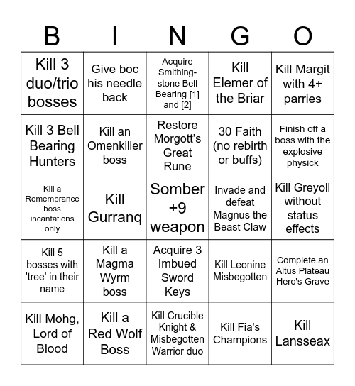 Bingo Brawlers Bingo Card