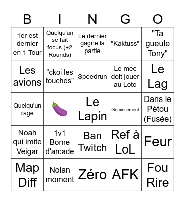 Pummel party Bingo Card