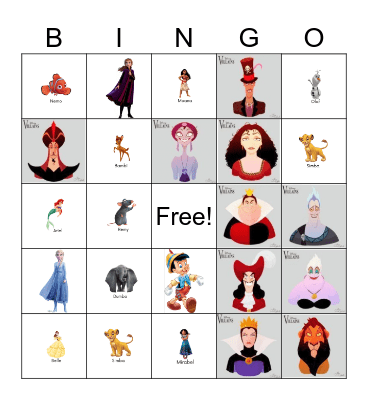 Disney Bingo Card