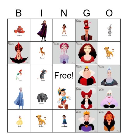 Disney Bingo Card