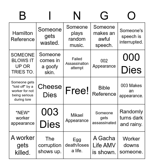 Red Banquet Bingo Card