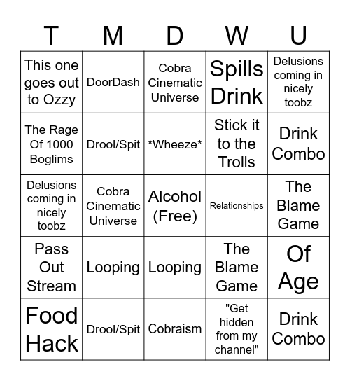 GothicKingCobraJFS Bingo Card™ Bingo Card