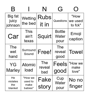 The LoversBlanket Bingo Card