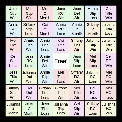Doll Domination Bingo Card