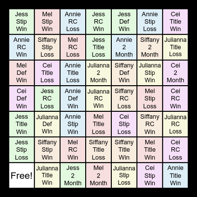 Doll Domination Bingo Card