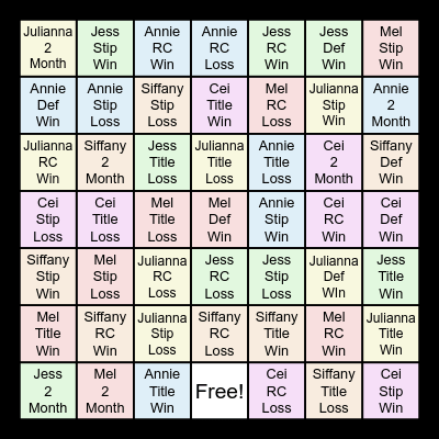 Doll Domination Bingo Card