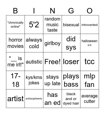 AVERAGEDEATH Bingo Card