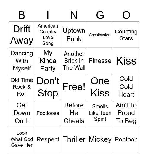 MIXED BAG HITS Bingo Card