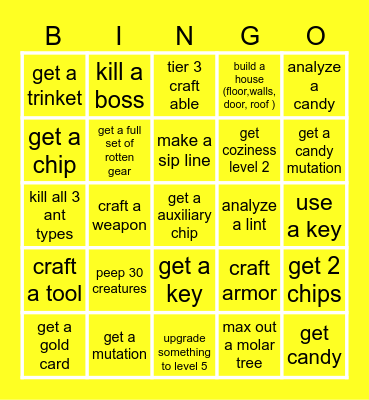 grounded bingo Card