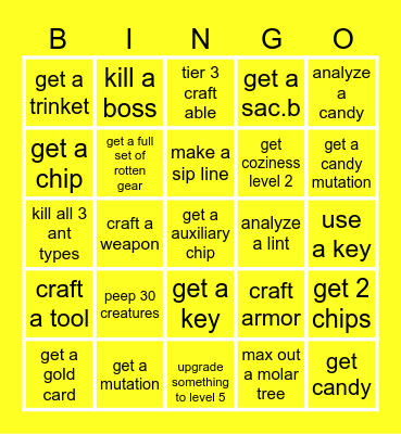 grounded bingo Card