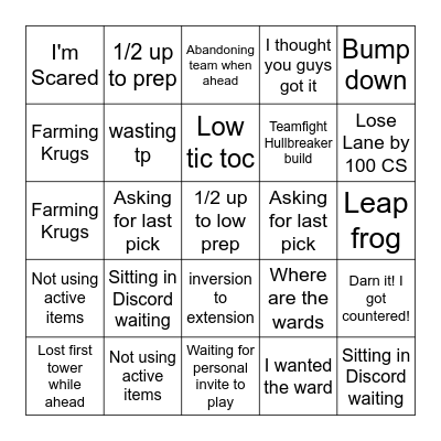 BASICS CHECK OFF Bingo Card