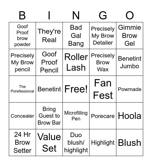 Benefit Bingo 2024 Bingo Card