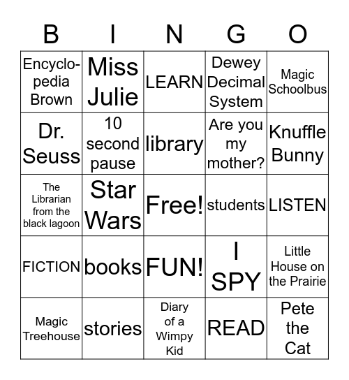 LIBRARY FUN! Bingo Card