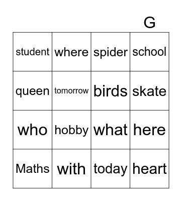 Bingo Card