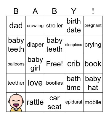 Baby Bingo Card