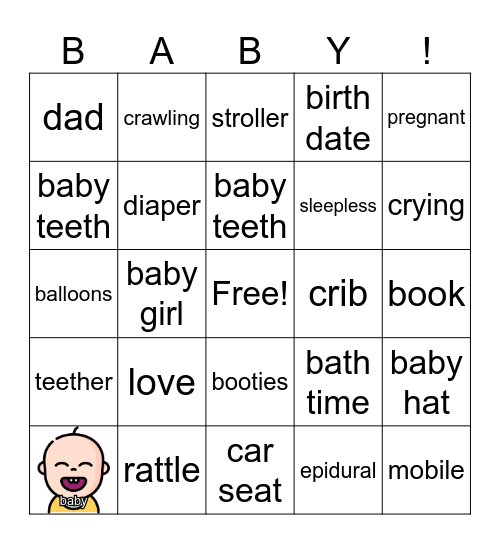 Baby Bingo Card