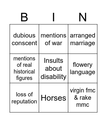 book Bingo Card