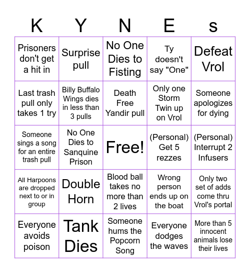 vKA Bingo Card