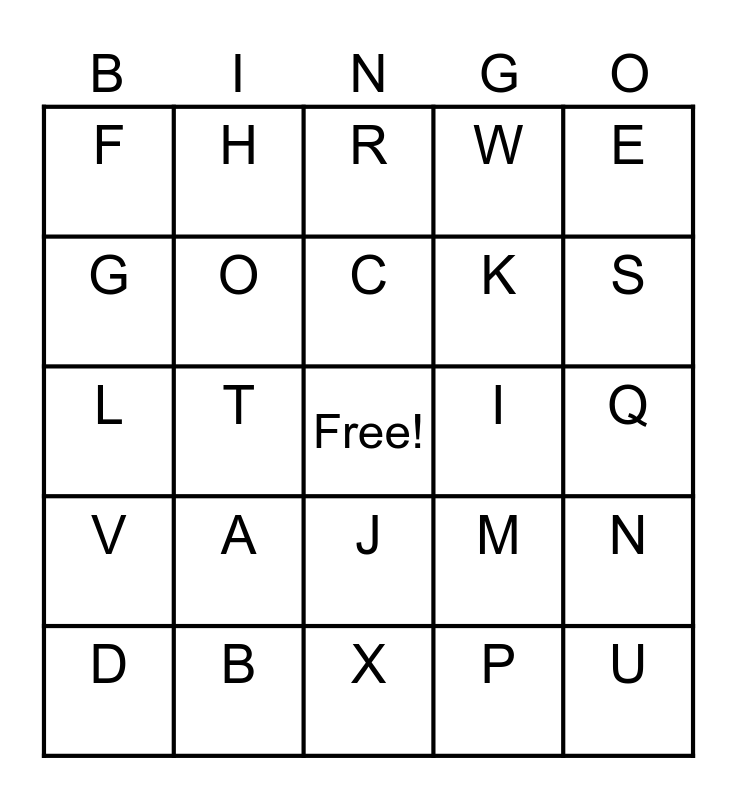 All about spelling two words bingo card