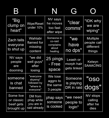 Content Day Bingo Card