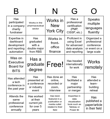 BITS Alumni Fireside Panel Bingo Card