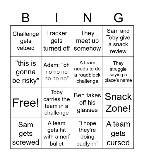 S4 Jetlag The Game (after ep 2) Bingo Card