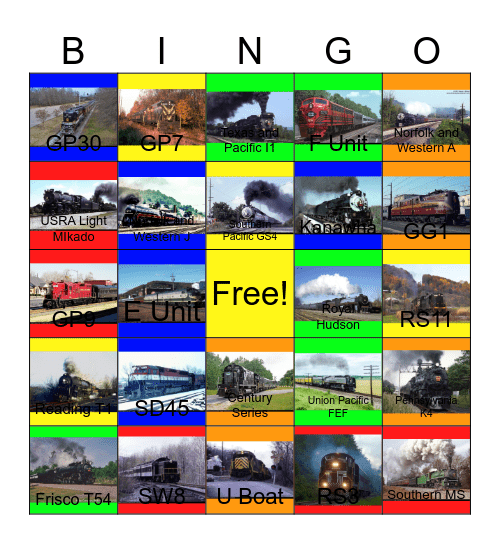 Norfolk Southern Operations,Trains,Locomotives and more Bingo Card