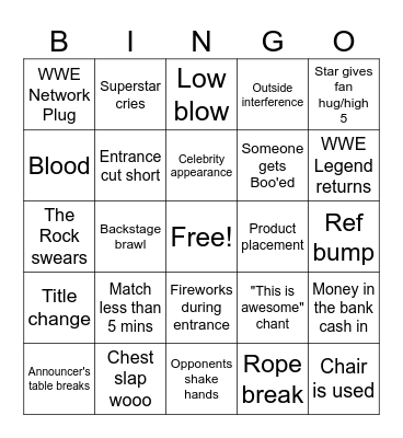 Wrestlemania 40! BINGO Card