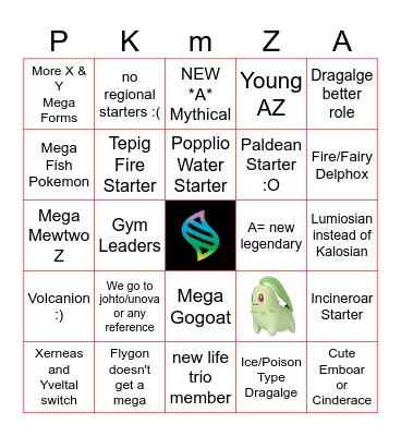 POKEMON ZA Bingo Card