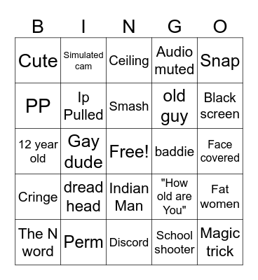 omegle Bingo Card