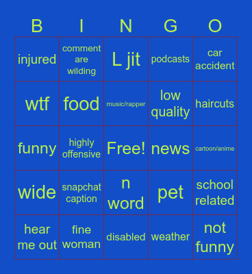 reels Bingo Card