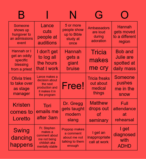 Spring 2024 Bingo Card