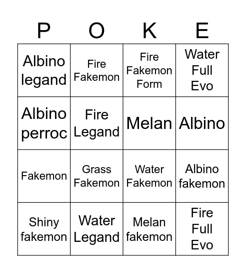 Pokefarm q  bingo Card