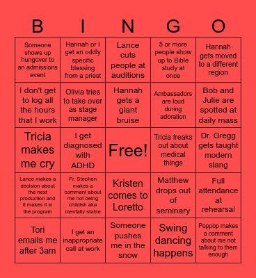 Spring 2024 Bingo Card