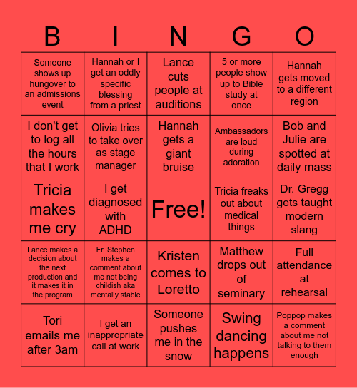 Spring 2024 Bingo Card