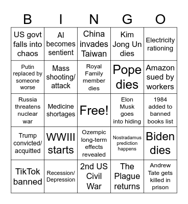2024 Bingo Card