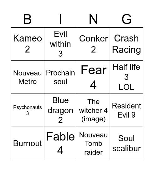 Summer Game Fest 2024 Bingo Card