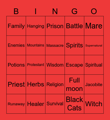 Corrag Bingo Card