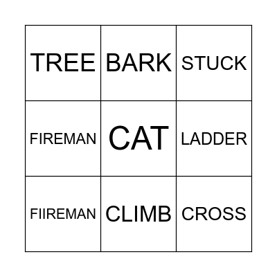 A cat in the tree Bingo Card