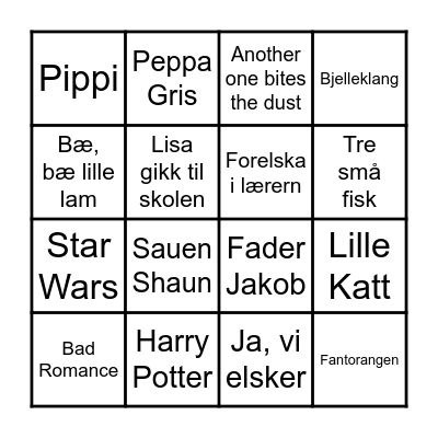 Melodibingo! Bingo Card