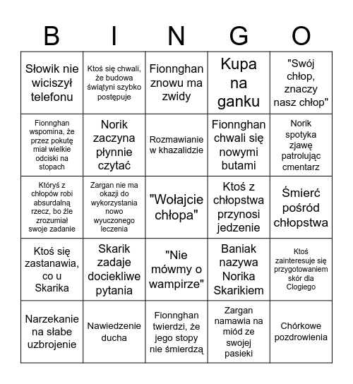 Bingo Baniaka Wydaleni #21 Bingo Card