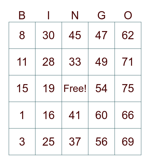 RYU - BARATS Bingo Card