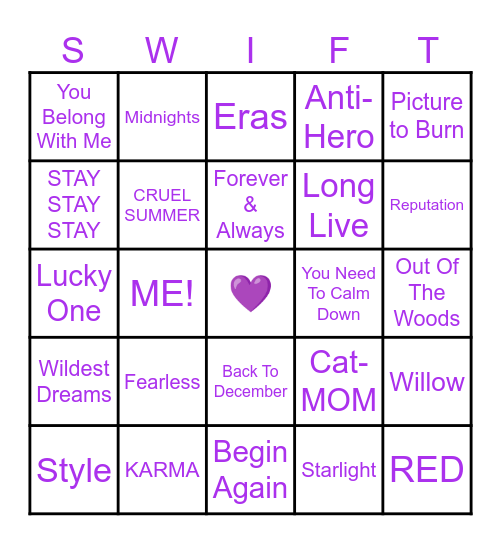 HAPPY BIRTHDAY MIA! Bingo Card
