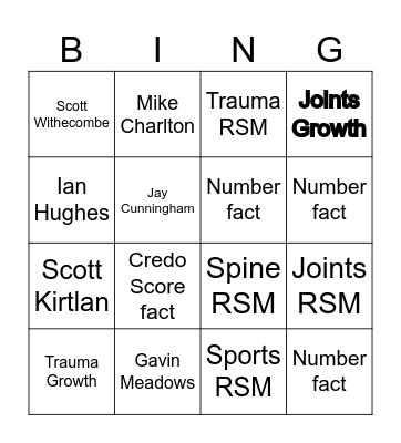 RSM Bingo Card