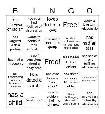 Q.U.E.E.N.S find somone who.. Bingo Card
